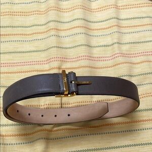 YSL Light Brown Leather Belt